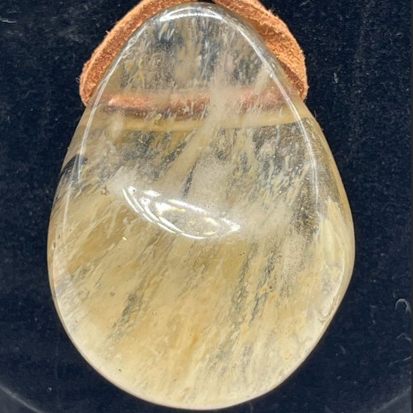 12.8.23.12- Suede cord necklace with Citrine Quartz - Picture 2 of 5